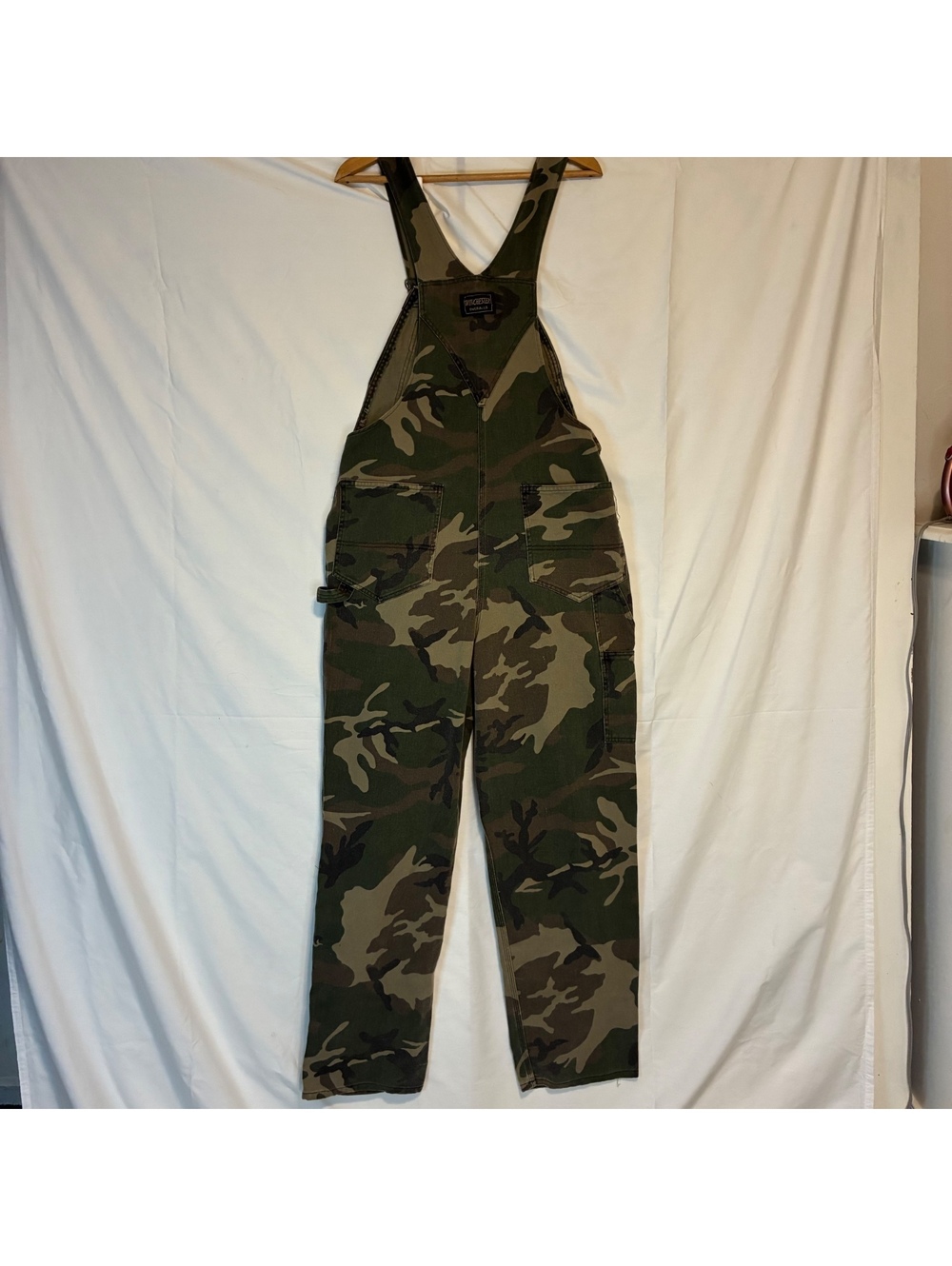 Vintage Winchester Camo Overalls Double Knee Woodland Hunting Bibs Men's Size 40